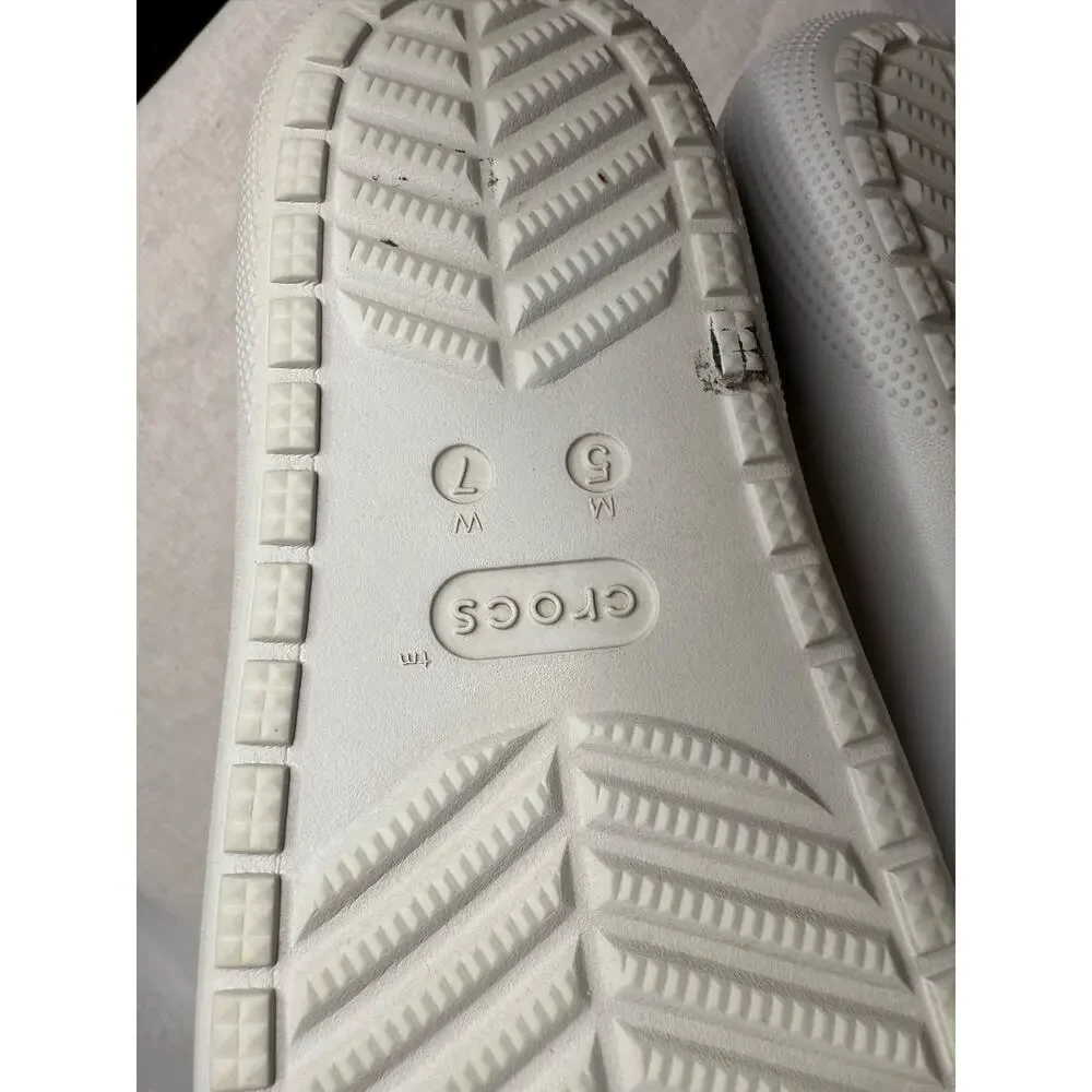Crocs Sandal Double Strap Slides Slip On Foam Comfort Pale Light Gray 7